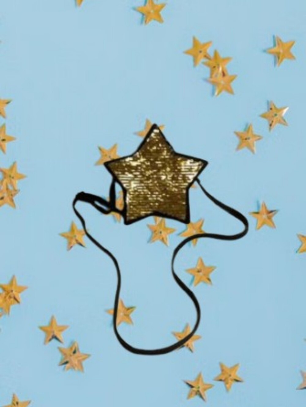 Kawaii Star Shaped Gold Sequin Mini Bag